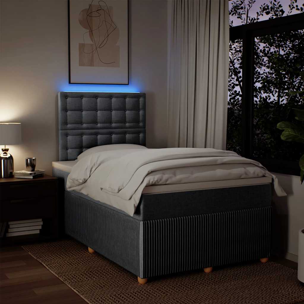 Sommier à lattes de lit et matelas gris clair 120x190 cm tissu - XIOS
