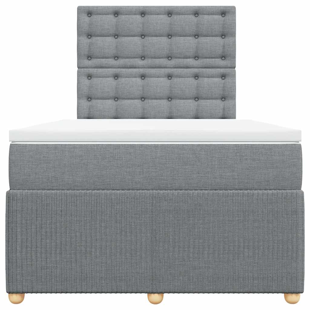 Sommier à lattes de lit et matelas gris clair 120x190 cm tissu - XIOS