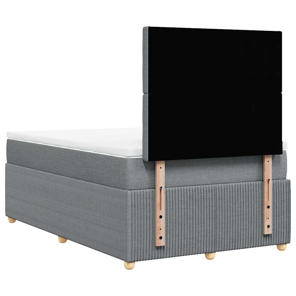 Sommier à lattes de lit et matelas gris clair 120x190 cm tissu - XIOS