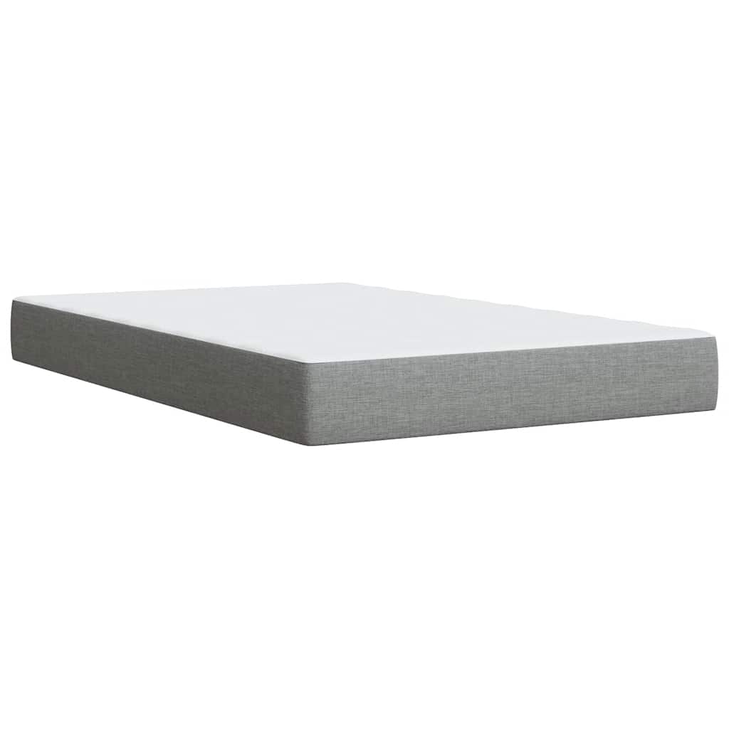 Sommier à lattes de lit et matelas gris clair 120x190 cm tissu - XIOS