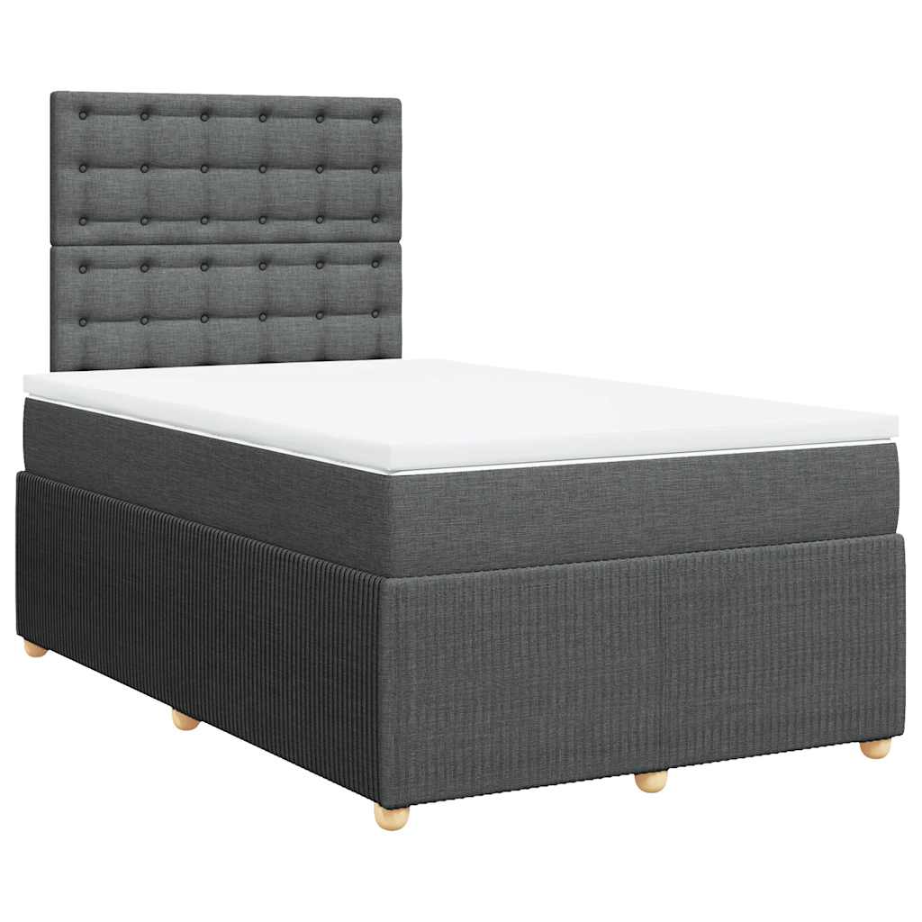 Sommier à lattes de lit avec matelas gris foncé 120x190cm tissu - XIOS