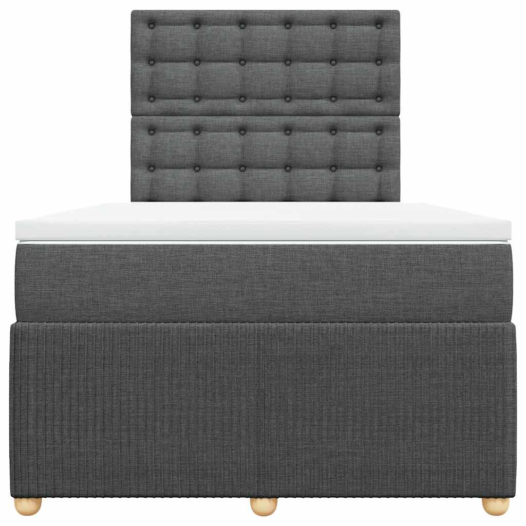 Sommier à lattes de lit avec matelas gris foncé 120x190cm tissu - XIOS