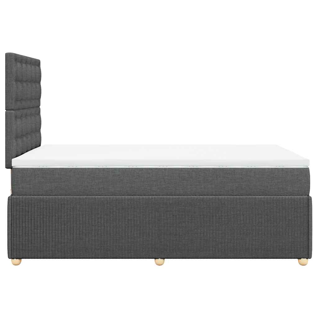 Sommier à lattes de lit avec matelas gris foncé 120x190cm tissu - XIOS