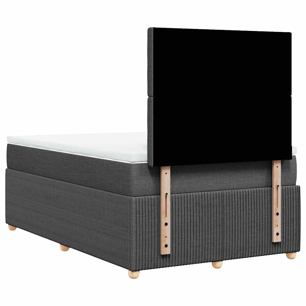 Sommier à lattes de lit avec matelas gris foncé 120x190cm tissu - XIOS