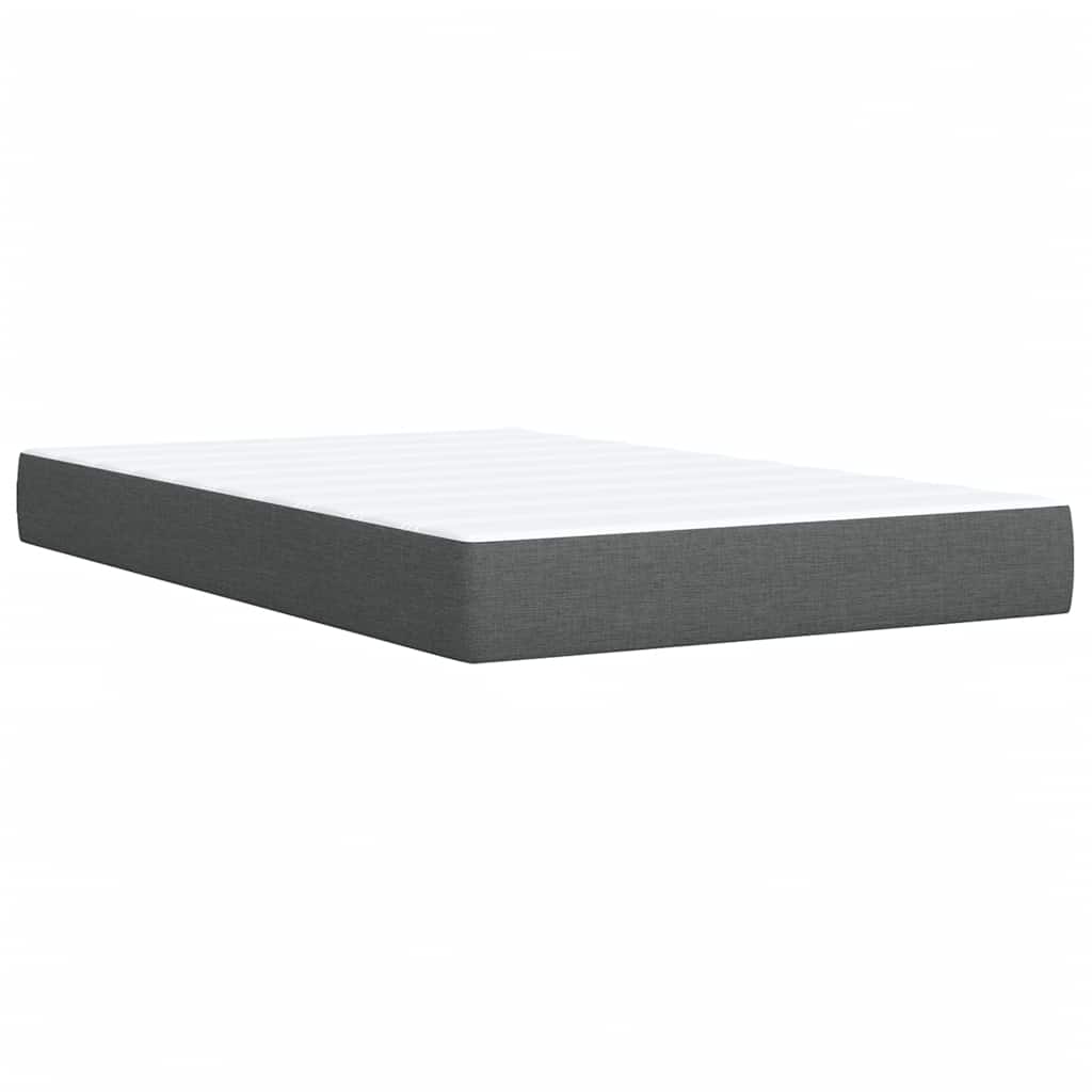 Sommier à lattes de lit avec matelas gris foncé 120x190cm tissu - XIOS