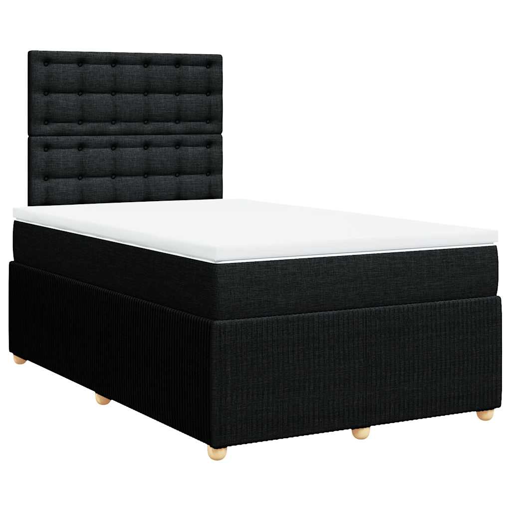 Sommier à lattes de lit avec matelas noir 120x190 cm tissu - XIOS