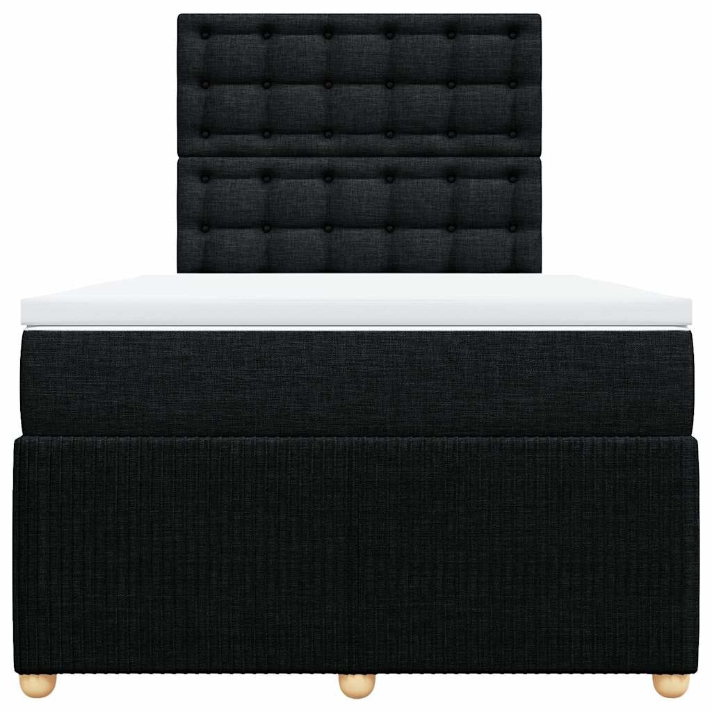 Sommier à lattes de lit avec matelas noir 120x190 cm tissu - XIOS