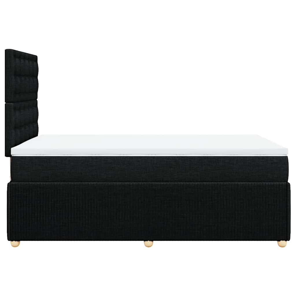 Sommier à lattes de lit avec matelas noir 120x190 cm tissu - XIOS