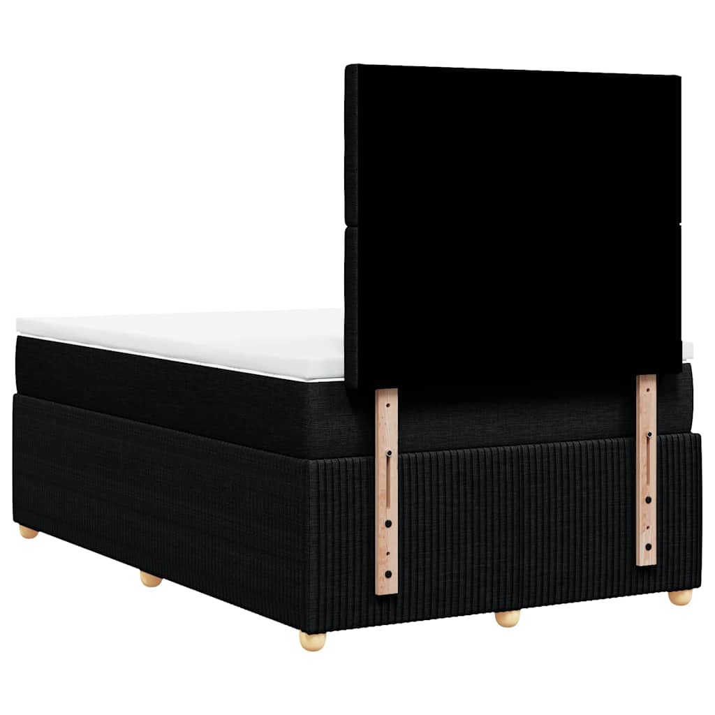 Sommier à lattes de lit avec matelas noir 120x190 cm tissu - XIOS