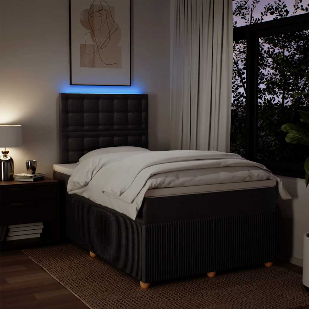 Sommier à lattes de lit et matelas marron foncé 120x190cm tissu - XIOS