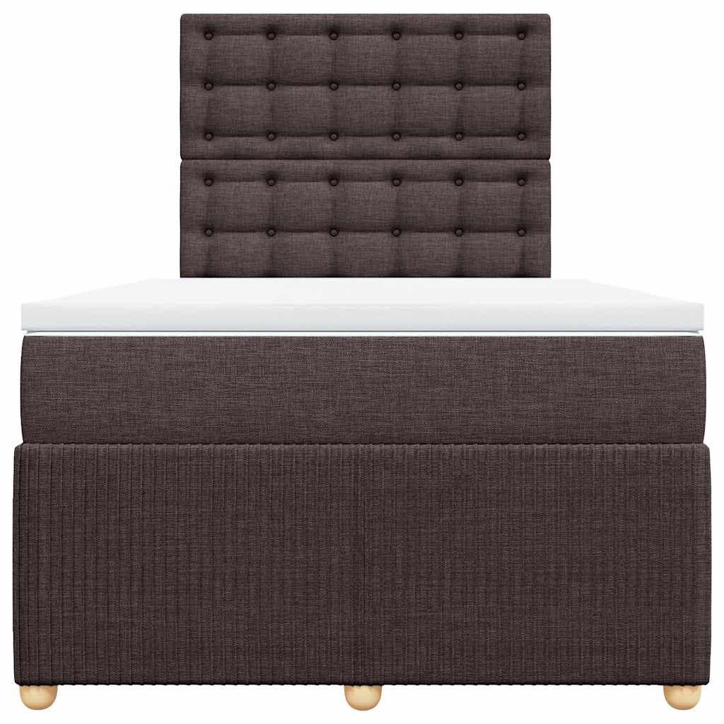Sommier à lattes de lit et matelas marron foncé 120x190cm tissu - XIOS