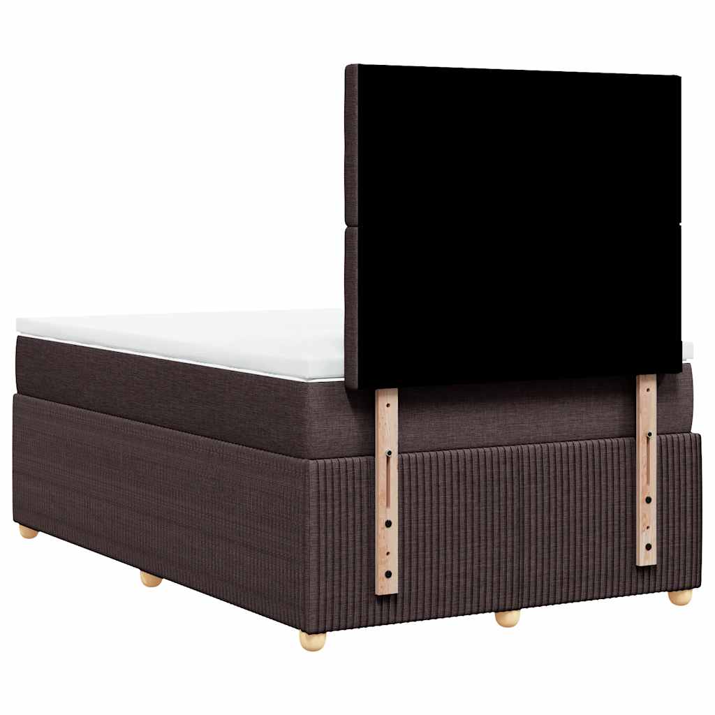 Sommier à lattes de lit et matelas marron foncé 120x190cm tissu - XIOS