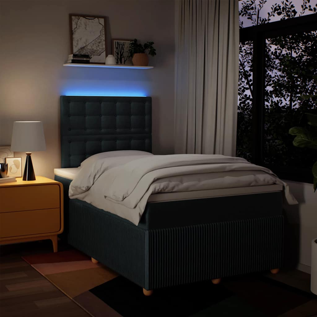Sommier à lattes de lit avec matelas bleu 120x190 cm tissu - XIOS