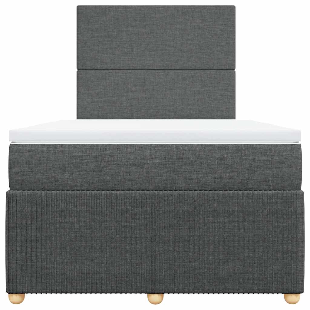 Sommier à lattes de lit avec matelas Gris foncé 120x200cm Tissu - XIOS