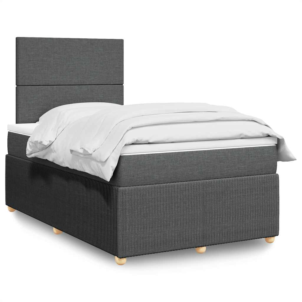 Sommier à lattes de lit avec matelas Gris foncé 120x200cm Tissu - XIOS