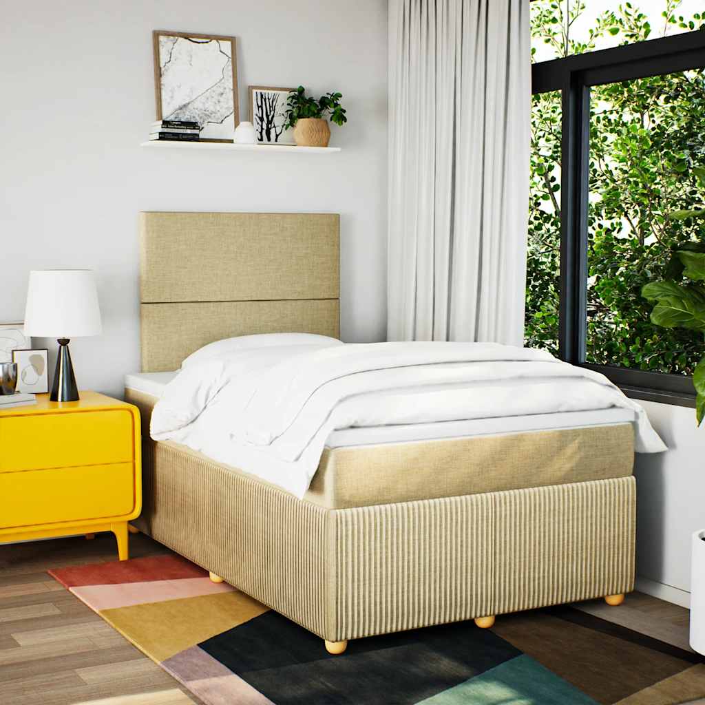 Sommier à lattes de lit avec matelas Crème 120x200 cm Tissu - XIOS