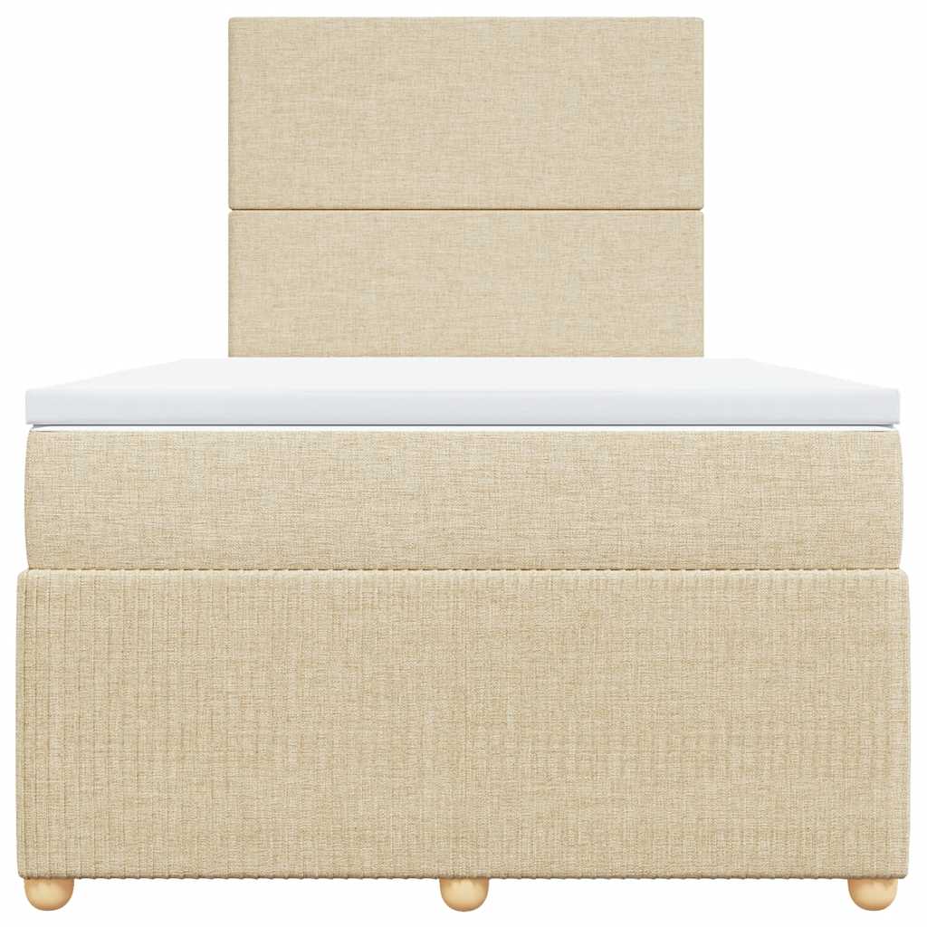 Sommier à lattes de lit avec matelas Crème 120x200 cm Tissu - XIOS