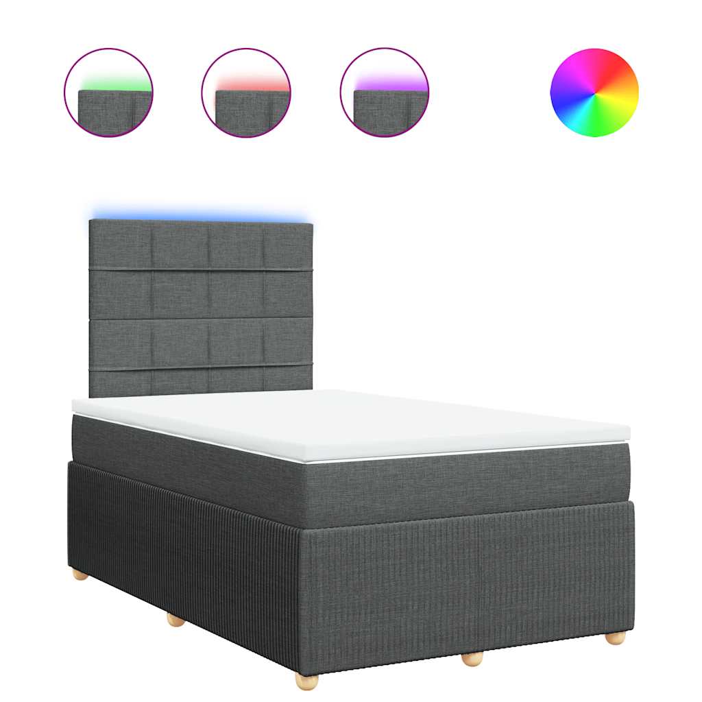 Sommier à lattes de lit avec matelas Gris foncé 120x200cm Tissu - XIOS