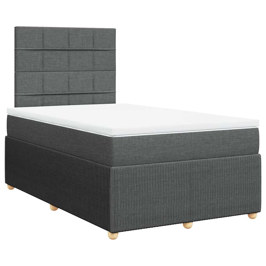 Sommier à lattes de lit avec matelas Gris foncé 120x200cm Tissu - XIOS