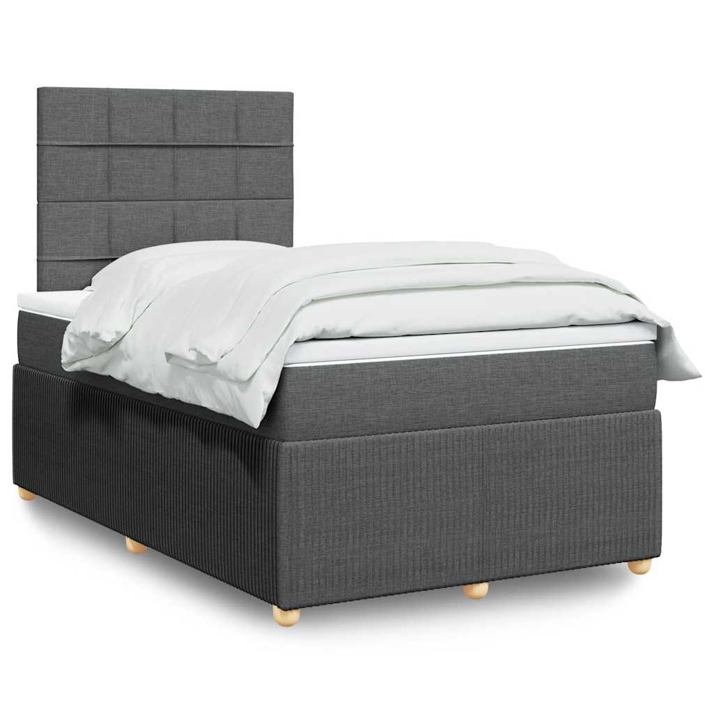 Sommier à lattes de lit avec matelas Gris foncé 120x200cm Tissu - XIOS