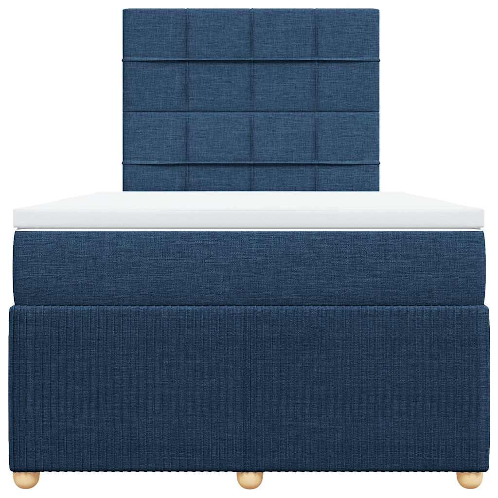Sommier à lattes de lit avec matelas Bleu 120x200 cm Tissu - XIOS