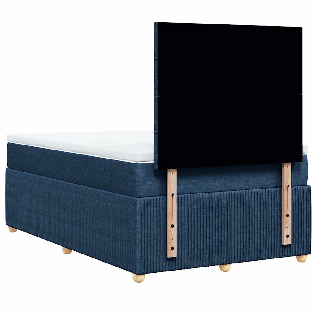 Sommier à lattes de lit avec matelas Bleu 120x200 cm Tissu - XIOS