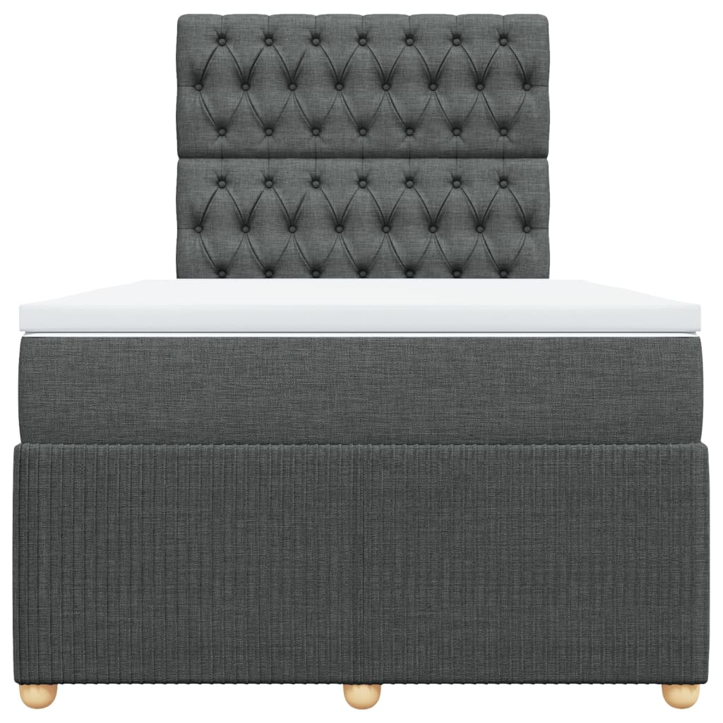 Sommier à lattes de lit avec matelas Gris foncé 120x200cm Tissu - XIOS