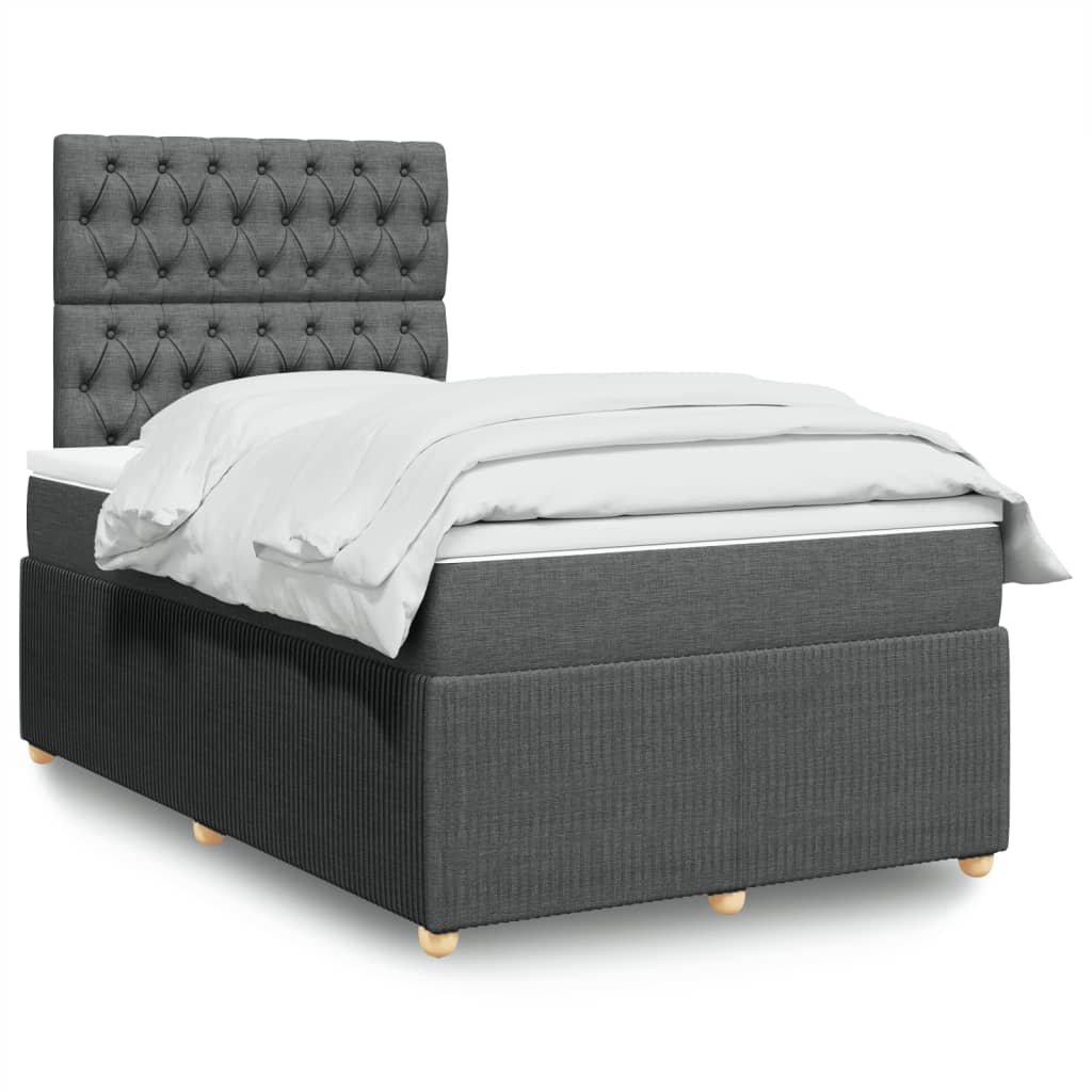 Sommier à lattes de lit avec matelas Gris foncé 120x200cm Tissu - XIOS