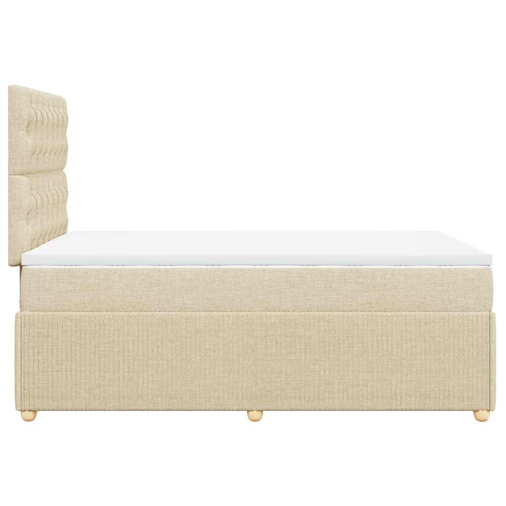 Sommier à lattes de lit avec matelas Crème 120x200 cm Tissu - XIOS