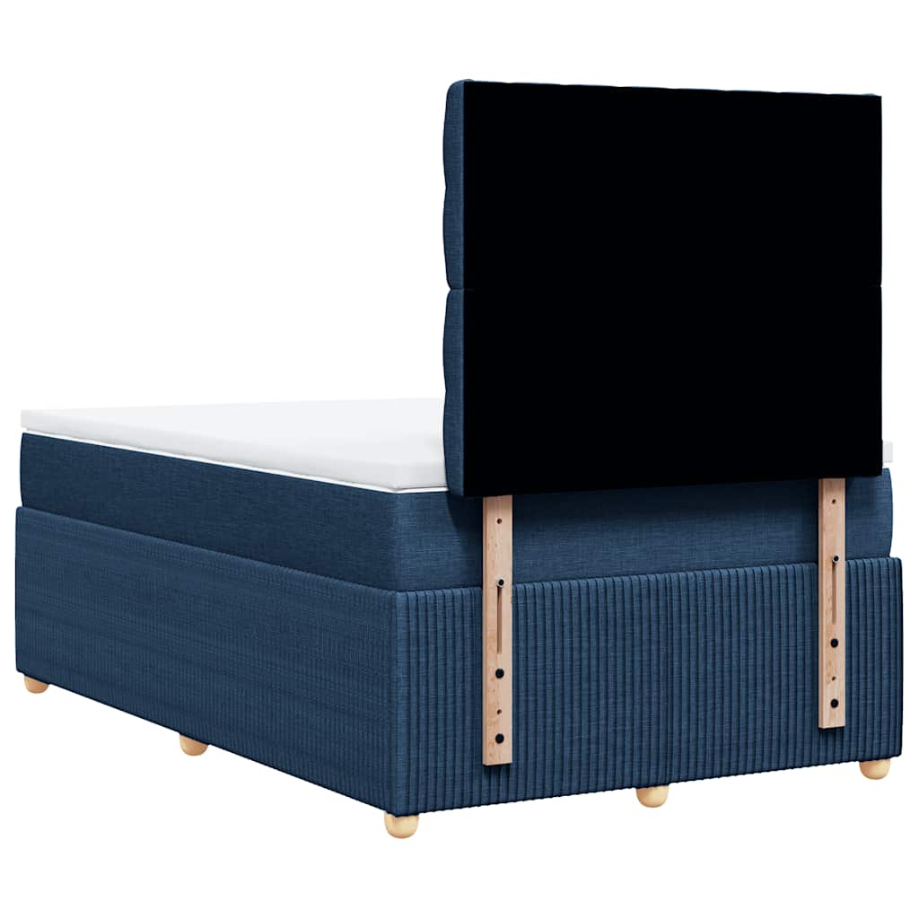 Sommier à lattes de lit avec matelas Bleu 120x200 cm Tissu - XIOS
