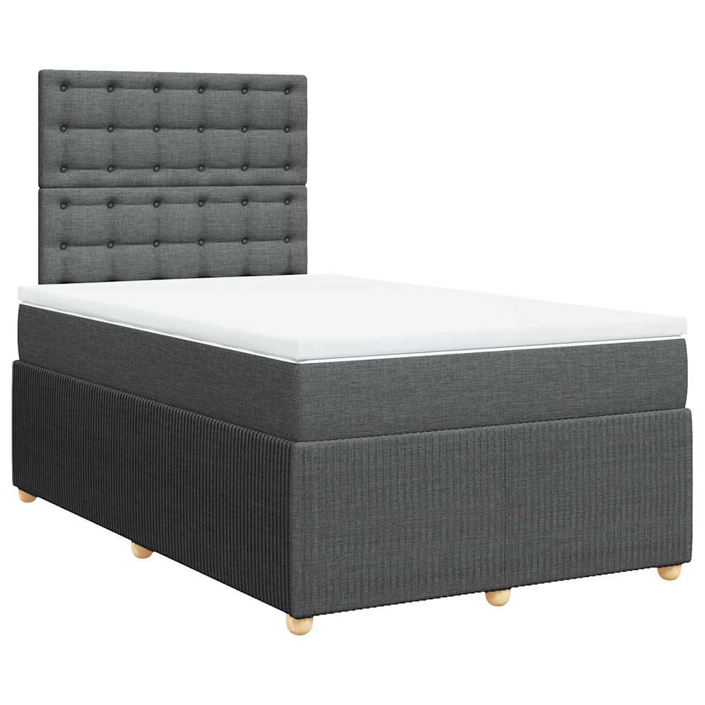 Sommier à lattes de lit avec matelas Gris foncé 120x200cm Tissu - XIOS