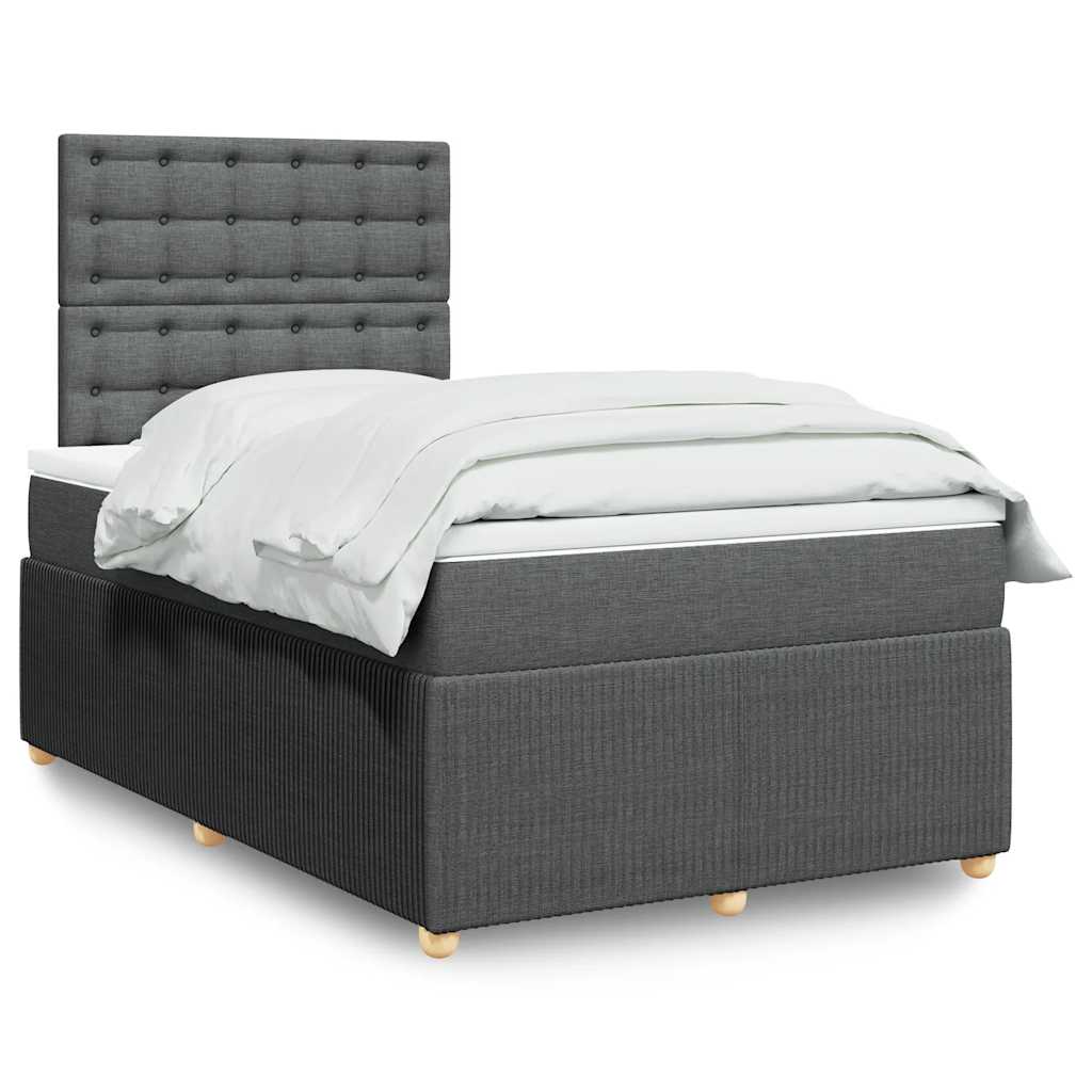 Sommier à lattes de lit avec matelas Gris foncé 120x200cm Tissu - XIOS
