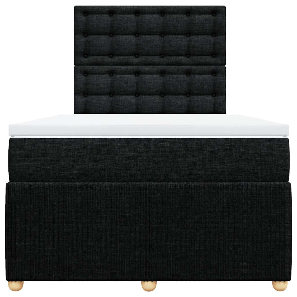 Sommier à lattes de lit avec matelas Noir 120x200 cm Tissu - XIOS