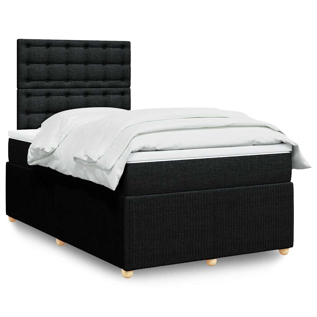Sommier à lattes de lit avec matelas Noir 120x200 cm Tissu - XIOS