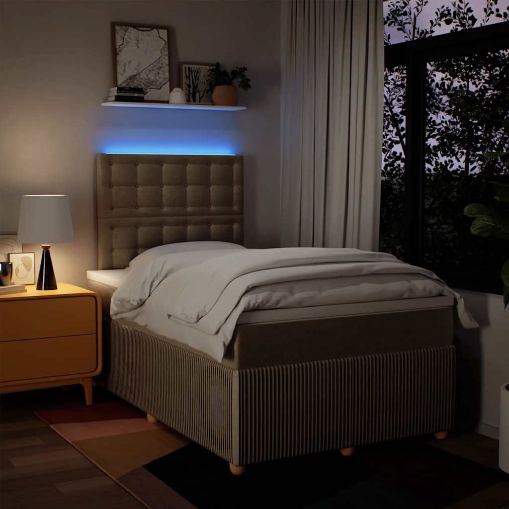 Sommier à lattes de lit avec matelas Crème 120x200 cm Tissu