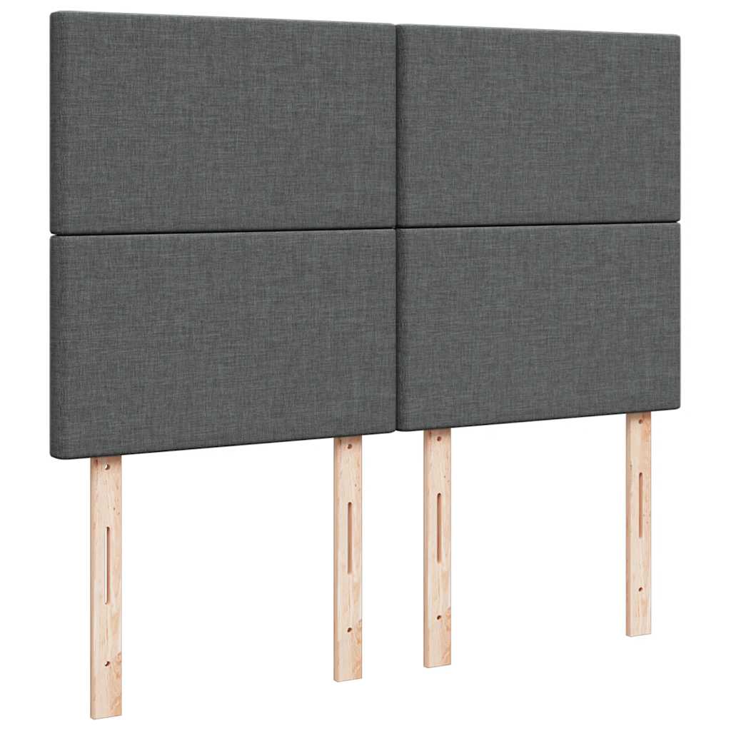 Sommier à lattes de lit avec matelas Gris foncé 140x190cm Tissu - XIOS