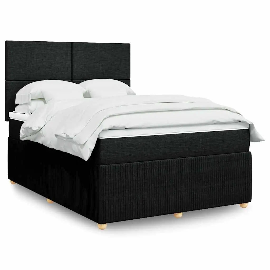 Sommier à lattes de lit avec matelas Noir 140x190 cm Tissu - XIOS
