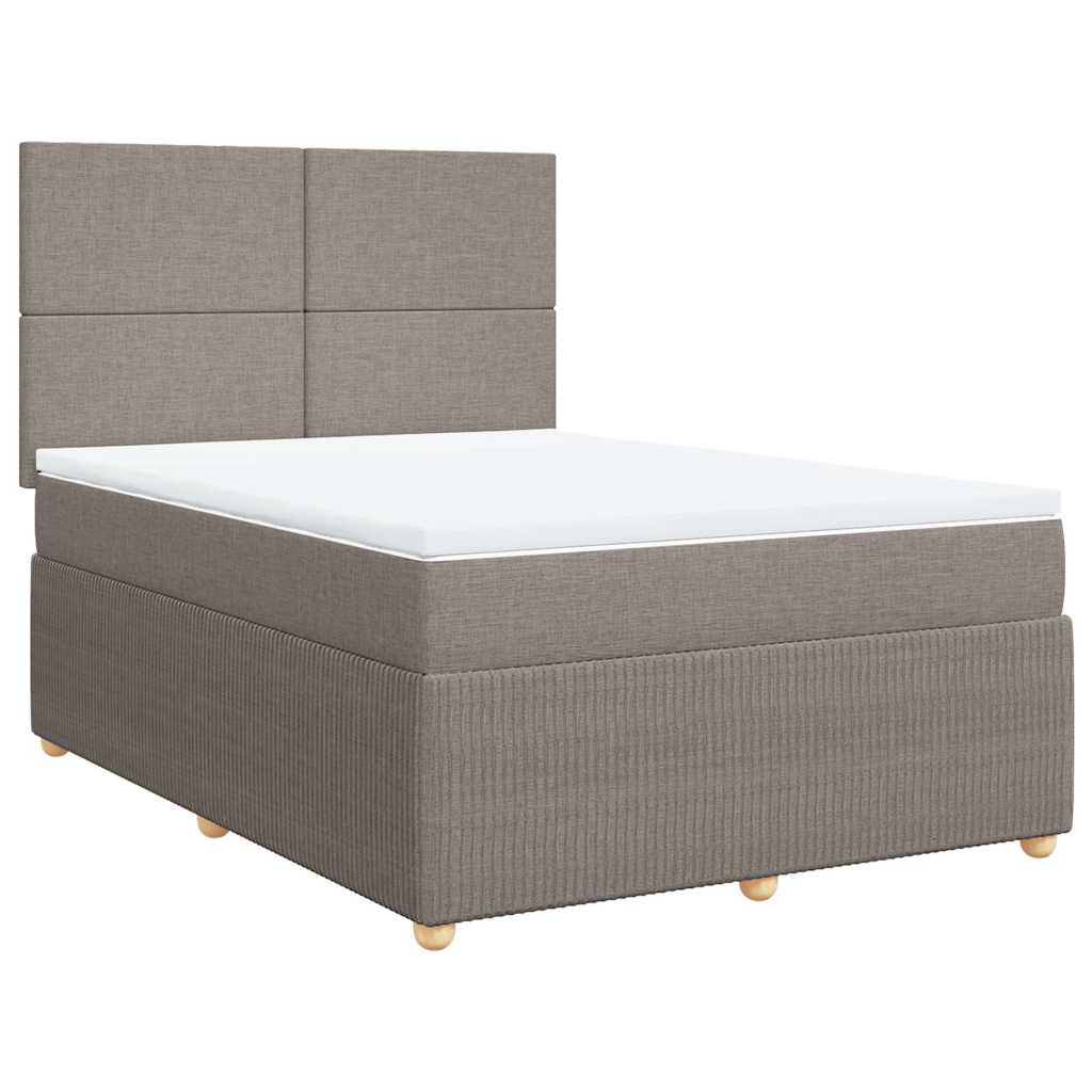 Sommier à lattes de lit avec matelas Taupe 140x190 cm Tissu
