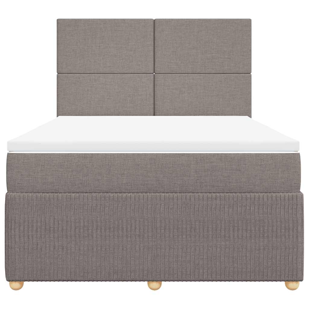 Sommier à lattes de lit avec matelas Taupe 140x190 cm Tissu - XIOS