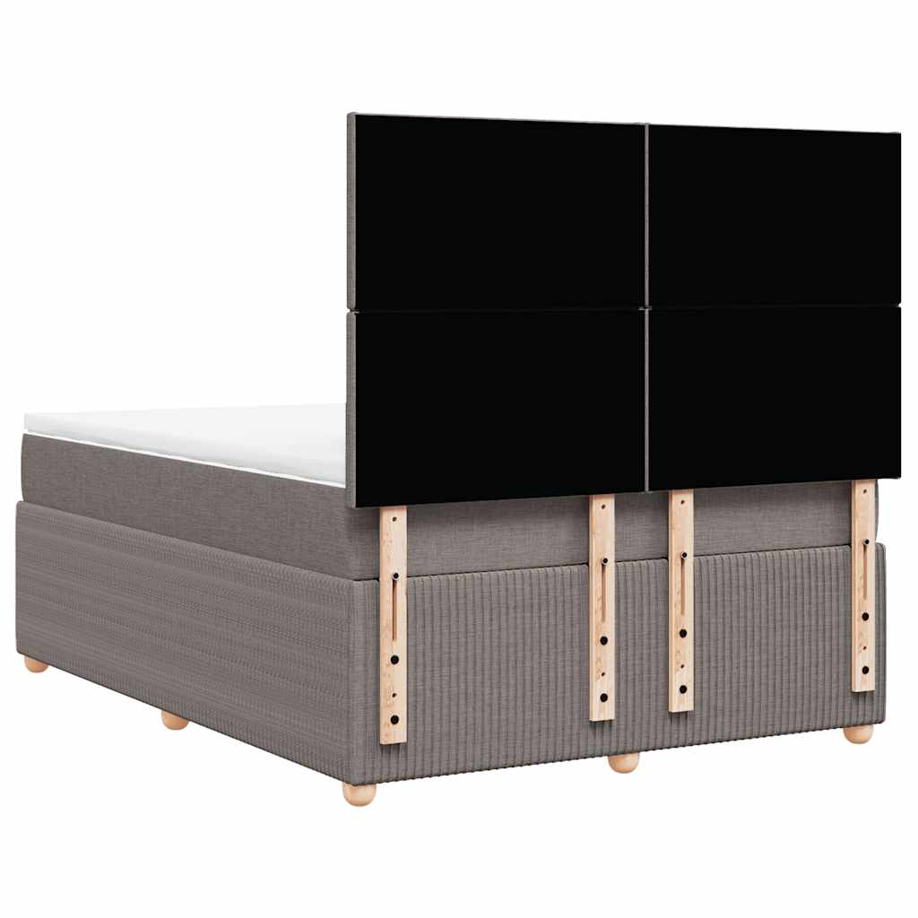 Sommier à lattes de lit avec matelas Taupe 140x190 cm Tissu - XIOS