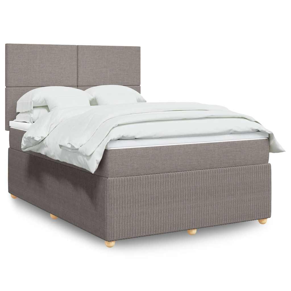 Sommier à lattes de lit avec matelas Taupe 140x190 cm Tissu - XIOS