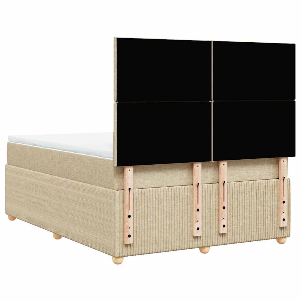 Sommier à lattes de lit avec matelas Crème 140x190 cm Tissu - XIOS