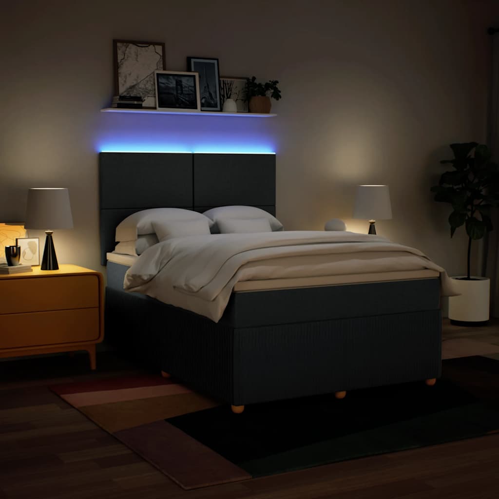 Sommier à lattes de lit avec matelas Bleu 140x190 cm Tissu - XIOS