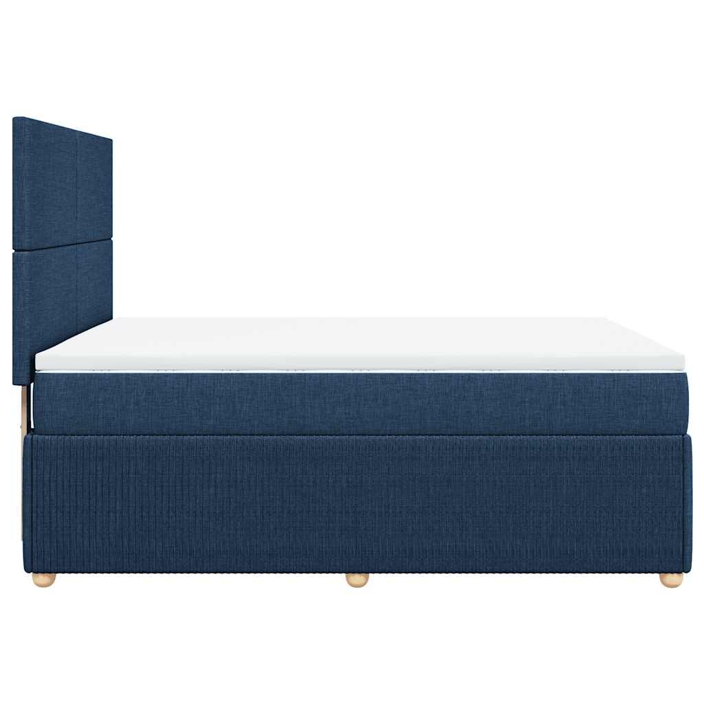 Sommier à lattes de lit avec matelas Bleu 140x190 cm Tissu - XIOS