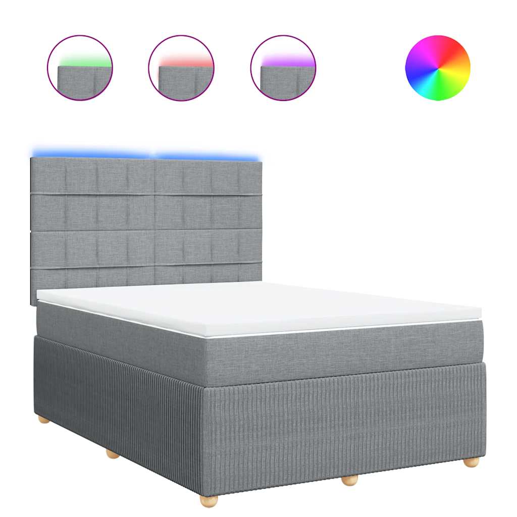 Sommier à lattes de lit avec matelas Gris clair 140x190cm Tissu - XIOS