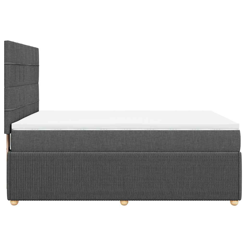 Sommier à lattes de lit avec matelas Gris foncé 140x190cm Tissu - XIOS
