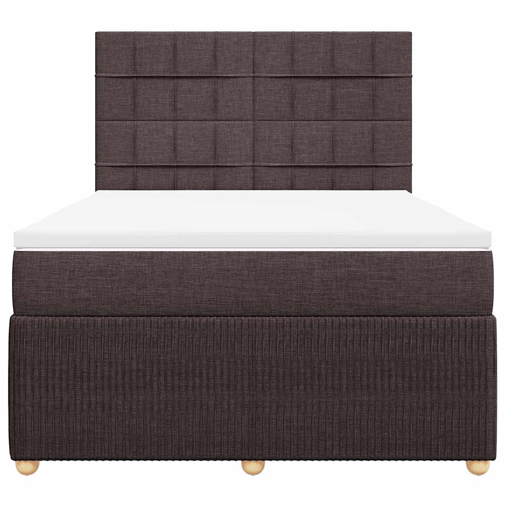 Sommier à lattes de lit avec matelas Marron foncé 140x190 cm