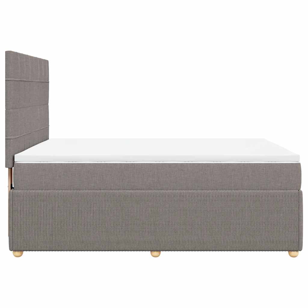Sommier à lattes de lit avec matelas Taupe 140x190 cm Tissu - XIOS