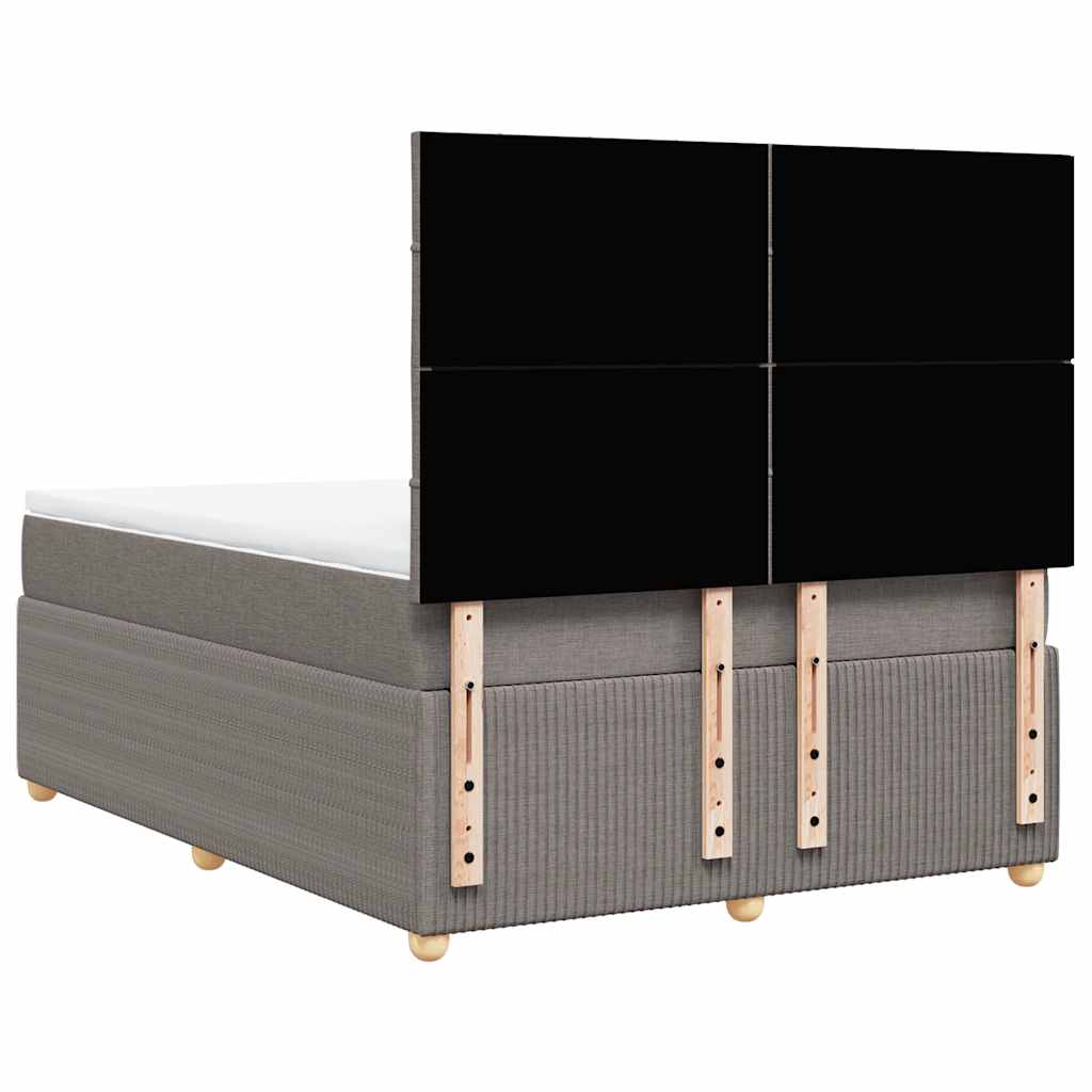 Sommier à lattes de lit avec matelas Taupe 140x190 cm Tissu - XIOS