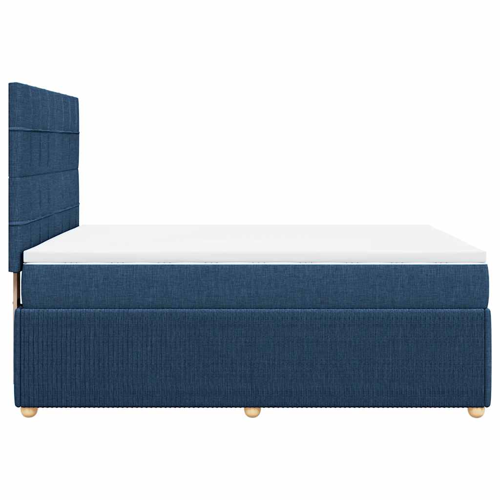 Sommier à lattes de lit avec matelas Bleu 140x190 cm Tissu - XIOS